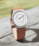 SKAGEN Grenen Lille Saulės diskas Moteri&scaron;kas kvarcinis laikrodis Nerūdijančio plieno Oda Vit Mineralinis 30m SKW3086 sidabras