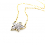 Les Tr&eacute;sors De Lily [J0081] - Collier Plaqu&eacute; Or 'Flora' blanc dor&eacute; - 11 mm