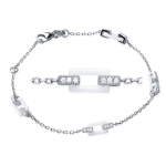 Les Tr&eacute;sors De Lily [L4624] - Bracelet Argent 'Sissi' blanc argent&eacute; (rhodi&eacute;) - 12x4 mm
