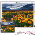 5D Deimantų tapyba Gėlės Tulpės &bdquo;Pasidaryk pats&ldquo; deimantų siuvinėjimas Kalnų kri&scaron;tolas Namų apdaila Full Round 20X30CM