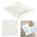 Les Tr&eacute;sors De Lily [A3679] - Nappe cr&eacute;ateur 'Une Etoile est N&eacute;e' blanc dor&eacute; - 250x140 cm
