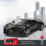 1/24 mastelio &bdquo;Bugatti Voice of the Night Alloy Metal Diecast&ldquo; automobilio modelio, patraukiama transporto priemonė su garsu ir lengvu lėlės žaislo modeliu Dovana vaikams 1/24-20x10x5cm juoda