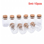 10 vnt mini stikliniai buteliai su kam&scaron;tiniu kam&scaron;čiu, skaidraus butelio buteliuko vestuvių dekoracija 5ml-10pcs