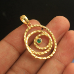 Geltonu auksu padengtas žalias cirkonio pakabukas 925 sterlingų sidabro rankų darbo puikūs papuo&scaron;alai auksas/geltona