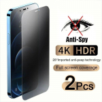 2 vnt. viso dangčio anti-spy ekrano apsauga, skirta iPhone 11 12 13 14 15 PRO MAX 6 7 8 Plus XS X XR grūdinto stiklo privatumas iphone 11 juoda