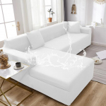 Neper&scaron;lampami sofos užvalkalai Vienspalviai kampiniai sofos užvalkalai Elastingi sofos užvalkalai Svetainės sofos rinkinys naminiams gyvūnėliams vaikams 3 seater 185-230cm balta
