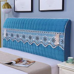 Viskas įskaičiuota Super Soft Smooth dygsniuotas galvos apdangalas Storas aksominis galvūgalio užvalkalas Vienspalvis lovos nugaros užvalkalas nuo dulkių 120CM