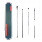 Rose Gold 4 vnt / rinkinys Blackhead Comedone Acne Spuogų Belmish Extractor Vakuuminis ink&scaron;tirų &scaron;alinimo įrankis Veido odos priežiūros priemonė sidabras