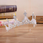 Nuotakos karūna galvos juosta Vaikų princesės plaukų karūna Kri&scaron;tolinė mergaičių galvos juosta Rankų darbo perlas Pasirodymo plaukų aksesuarai Gimtadienio karūna