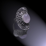 Natural Rose Quartz Gemstone Handmade 925 Sterling Silver Ring Size 8 y2t39