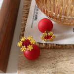 Ball Snowflake Auskarai Edition Lengvi Prabangūs Ankola Red Pearl Auskarai Naujieji Metai Linksmų vestuvių Skrudinukas Drabužiai Auskarai Moterys