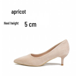 2024 m. populiarūs nauji moteri&scaron;ki zom&scaron;iniai auk&scaron;takulniai stiletai, puikiai tinkantys rudens ir žiemos madai. Heel height 5 cm, size 40 abrikosas