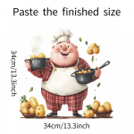 &Scaron;efas Virtuvės reikmenys Dirvožemio pupelių virtuvė Restoranas Namų fonas Kra&scaron;tovaizdžio dekoravimas Dekoratyviniai sienų lipdukai 34*34cm/fun-f318