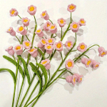 6 vnt. Nertos gėlės puok&scaron;tė 40cm Dirbtinės pakalnutės Rankų darbo Megztos gėlės Nertos gėlių kompozicijos namams, vestuvių stalo dekorui 6 Pcs rožinė