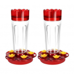 1Pc/2Pcs 15 Oz Plastic Hummingbird Feeder Outdoor Hanging Hummingbird Feeder with 5 Feeding Ports for Garden Patio Decor 1pc