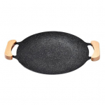 Ketaus kepimo skarda su rankenomis, nelipni, apvali keptuvė kepsniams, jūros gėrybėms, daržovėms, blynams, daugiafunkcė grilio keptuvė viryklei, laužui S