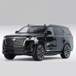 1/24 viso dydžio Escalade SUV lydinio automobilio modelis Die-cast metalinis visureigio automobilio modelis Simuliacinis garsas ir &scaron;viesa Kolekcija Vaikų žaislas Dovana juoda