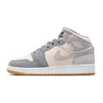 Air Jordan 1 Mid SE GS Kokoso pienas Pilkas dalelių Vaiki&scaron;ki kedai Kreminiai DN4346-100 36