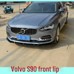Volvo S90 priekinis spoileris, blizgus juodas anglies pluo&scaron;to tekstūros, trijų dalių buferio apsauga Matte Black Front Lip