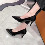 Madingi Seksualūs Juodu Padu Ploni 6cm 8cm 10cm Kulnas Auk&scaron;takulniai Klasikinio Stiliaus Juodi Ofiso Darbo Batai lengvi Moteri&scaron;ki Auk&scaron;takulniai Didelis Dydis 43 43