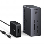 UGREEN Revodok Pro 314 stotelė su trigubu ekranu, dvigubu HDMI, HDMI DP, 100W PD, 10Gbps RJ45, laidinė, suderinama su Windows ne&scaron;iojamaisiais kompiuteriais ir MacBook, USB-C juoda