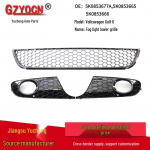 Volkswagen Golf 6 MK6 korio stiliaus priekinio bamperio grotelės ir rūko žibintų rėmelis Lower Grille Pair
