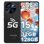 DOOGEE Note 59 Android 15 I&scaron;manusis telefonas 5G - 32GB+128GB/2TB, 6.75 HD+ 120Hz, 6250mAh I&scaron;manusis telefonas, 16MP+8MP Kamera, Dvi SIM kortelės 5G/NFC/Veido atpažinimas/OTG juoda