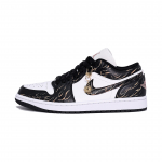 Jordan Air Jordan 1 Atsparūs trinčiai Žemi Senoviniai Krep&scaron;inio Batai Unisex Auksiniai Juodi 553558-165(Komanda1375-) 40