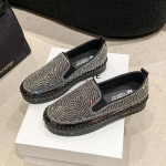 Batai moterims, plok&scaron;čiapadžiai, užsegami, laisvalaikio, moteri&scaron;ki sportbačiai, &bdquo;Modis Crystal Loafers&ldquo; su kailiu, apvaliu nosimi, seklios burnos, suknelės, užsegami, retro, dideli 35