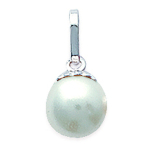 Les Tr&eacute;sors De Lily [E2152] - Pendentif Argent Perle- ivoire argent&eacute; - 8 mm