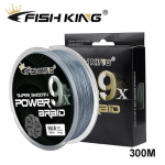 Fishing King 300M 9X sruogų pintas žvejybos valas, daugiagijinis Pe Line, pintas žvejybos valas 0.6-0.12mm-20lb