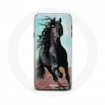 Coque pour samsung galaxy S4 Le Cheval Noir De La Race Frisonne