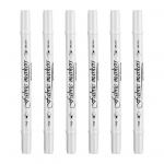 4/6 vnt. audinio ra&scaron;iklis, dvigubas antgalis, tekstilės žymekliai, vandeniui atsparūs drabužiai, graffiti pie&scaron;imo ra&scaron;iklis, mar&scaron;kinėlių paltas 6pcs balta