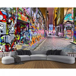 Gatvės grafiti tapetai Nuimami graffiti tapetai, tinkantys KTV baro restorano dekorui dideli graffiti tapetai