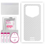 apgo Protective Skin Sticker for the back compatible with Oukitel WP15, Wrap Film, Foil, Vinyl - Pattern Transparent Carbon