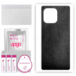 apgo Protective Skin Sticker for the back compatible with Honor 60 SE, Wrap Film, Foil, Vinyl - Pattern Black Leather