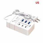 6 prievadai USB greito įkrovimo stotis 35 W PD tipo C greito įkrovimo sieniniai įkrovikliai USB &scaron;akotuvo adapteris EU JAV ki&scaron;tukas