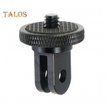 Veiksmo kameros trikojo laikiklis, skirtas Insta360, skirtas GOPRO 1/4 colio sraigtinis CNC aliuminio lydinio mini trikojo adapteris, sportinės kameros priedai juoda