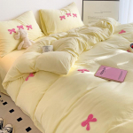 Skalbta medvilnė keturių dalių komplektas lankas bendrabutyje Trijų dalių komplektas patalynės užvalkalų reikmenys 2.2m bed