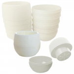 5-10 vnt Plastikinis gėlių vazonas Sultingų augalų vazonas, apvalus dvisluoksnis mažas vazonas Namų biuro darbalaukio apdaila 5pcs