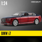 2025 m. Nauja 1:24 BMW 7 serijos i7 G70 lengvojo lydinio prabangus automobilio modelis, metalinis, elektrinis, limuzinų automobilio modelis, garso &scaron;viesa, žaislas vaikams, dovana mėlyna