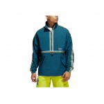 Adidas Originals Trefoil juostuotas anorakas su pusiau užtrauktuku sportinis striukė vyrams Vir&scaron;utinis drabužis Žalsvai mėlynas GN3894 S