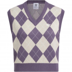 Adidas Originals Plaid Print V-Neck Megztinis Sportinė Liemenė Moterims Tamsiai Pilkos Violetinės &Scaron;viesiai Rudos IX7814 XS