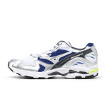 Mizuno Wave Rider 10 Patogūs universalūs amortizuojantys ilgaamžiai žemi kasdieniai bėgimo bateliai Unisex sportbačiai Balti mėlyni D1GA210406 40 white