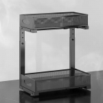 Po kriaukle laikikliai ir saugojimo sistemos, reguliuojamas 2 pakopų metalinis i&scaron;traukiamas spintelės organizatorius voniai, virtuvei, sandėliukui 39.8x20.5x50cm&2-tier juoda