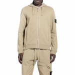 Stone Island Vienos spalvos su gobtuvu ir logotipu Užtrauktuku ilgomis rankovėmis džemperis Vyri&scaron;ki džemperiai Smėlio spalvos 811563520-V0094 XL