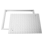 &Scaron;ulinio dangtis su rėmu, 500 x 500 mm kvadratinis septiko dangtis su pagrindu, tvirtas neslystantis anglinio plieno drenažo kanalo apžiūros prieigos dangtis