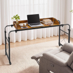 VEVOR stalas vir&scaron; lovos 1060 x 360 mm Mobilus stalas vir&scaron; lovos su besisukančiais ratukais, miegamojo, svetainės, namų biuro reikmėms, reguliuojamas auk&scaron;tis ir ilgis