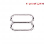 100 sidabrinių metalinių liemenėlių pečių diržo reguliatoriaus slankiklio / kabliuko / žiedinio apatinio trikotažo siuvimo technologija 8-button10mm