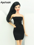 Juoda Seksuali Mada Be Petne&scaron;ėlių Suknelė Barbės Lėlės Drabužiai Vakarinės Suknelės Vestido Drabužiai Barbės Lėlei 1/6 Lėlės Aksesuarai juoda